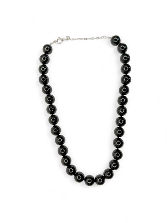 Colar Maxi Esferas Turmalina Negra